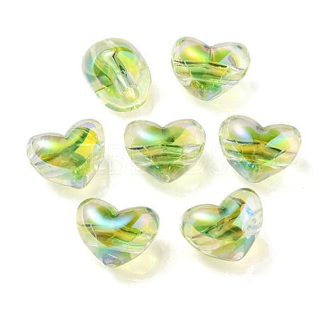 Two Tone UV Plating Transparent Acrylic European Beads OACR-F004-06I-1