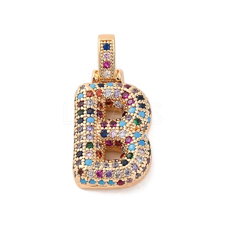Brass Micro Pave Cubic Zirconia Pendants KK-C076-29B-G02-1