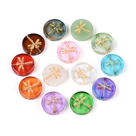 Baking Paint Transparent Glass Beads DGLA-N018-30-1