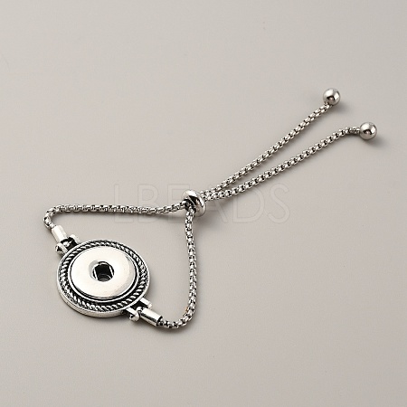 Alloy Interchangeable Snap Link Slider Bracelet Settings with Box Chains BJEW-WH0014-005E-1