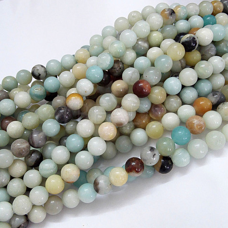 Natural Flower Amazonite Beads Strands X-G-G692-01-10mm-1