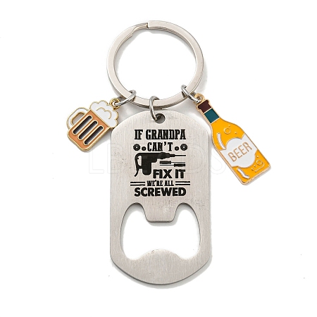 Father's Day 201 Stainless Steel Bottle Opener Keychains KEYC-E040-06P-1