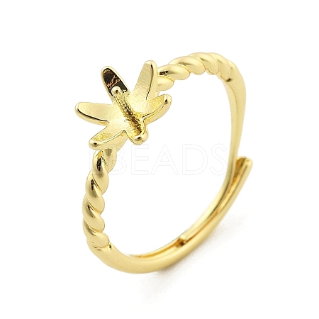 Flower Brass Adjustable Ring Settings KK-G527-01D-G-1