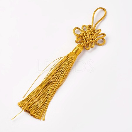 Polyester Tassel Pendant Decorations HJEW-WH0004-A06-1