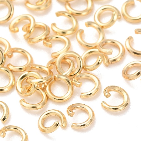 Brass Open Jump Rings KK-G604-08G-01-1