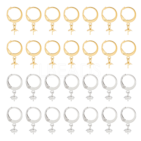 40Pcs 2 Colors 304 Stainless Steel Leverback Earring Findings STAS-UN0046-30-1