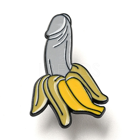 Banana Alloy Enamel Pin Broochs AJEW-Z023-11EB-1