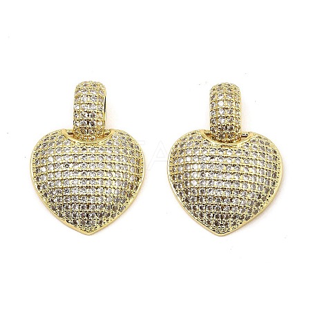 Rack Plating Brass Micro Pave Cubic Zirconia Pendants KK-D043-01G-1