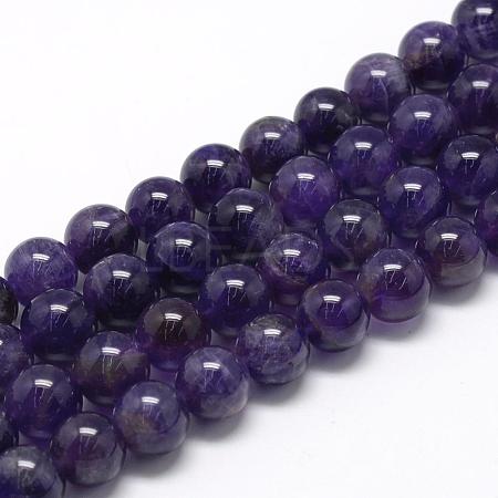 Natural Amethyst Beads Strands G-R446-8mm-21-1