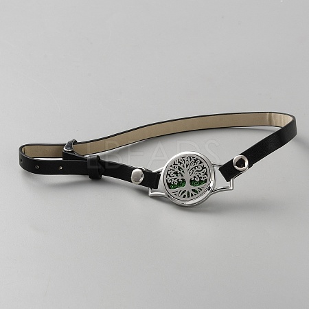 Leather & Alloy Watch Bands AJEW-WH0248-692P-03-1