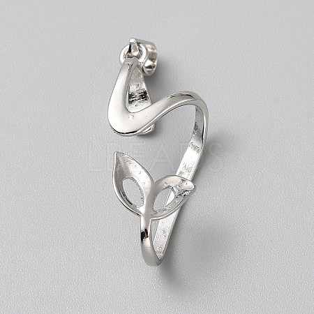 1Pc 925 Sterling Silver Pendant Cabochon Settings STER-BC0002-80-1