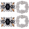 4Pcs 2 Style Alloy Rhinestone Shoe Buckle Clips AJEW-GF0008-65-1
