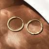 Brass Textured Hoop Earrings EJEW-F378-03C-G-4