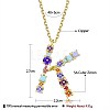 Brass Micro Pave Cubic Zirconia Pendant Necklaces NJEW-BB67040-K-3