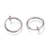 Tarnish Resistant 304 Stainless Steel Retractable Clip-on Hoop Earrings X-STAS-O135-01D-2