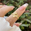 Brass Micro Pave Cubic Zirconia Cuff Open Rings for Women WGEFA74-05-1