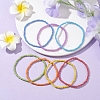 7 PCS Rainbow Style Glass Seed Beads Bracelets for Women BJEW-JB10067-3