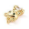 Rack Plating Brass Micro Pave Cubic Zirconia Pendants ZIRC-C035-06G-3
