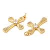 Brass Micro Pave Cubic Zirconia Pendants KK-P236-24G-2