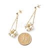 Flower Round Shell Pearl Beads Earrings for Girl Women EJEW-TA00009-4