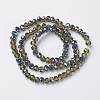 Electroplate Transparent Glass Beads Strands EGLA-A034-T4mm-Q16-2