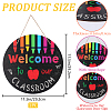 Wooden Welcome Door Decorations AJEW-WH0270-065-2