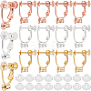 SOFPLATE 24Pcs 3 Colors Brass Screw On Clip-on Earring Findings KK-SP0001-19-1