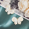 HOBBIESAY 2Pcs Butterfly Enamel Pins JEWB-HY0001-22-4