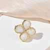 Natural Gemstone Faceted Adjustable Finger Rings for Women RJEW-A092-01G-4
