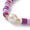 Polymer Clay Heishi Beads Stretch Bracelets BJEW-JB05773-3