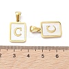 Ion Plating(IP) 304 Stainless Steel Pave Shell Pendants STAS-G327-01G-C-3