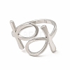 304 Stainless Steel Feminie Sign Open Cuff Ring for Women RJEW-B027-01P-2