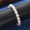 Shell Pearl Beaded Slider Bracelet with Brass Snake Chain X-BJEW-B066-01B-02-7