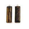 Natural Tiger Eye Pendants G-S359-386D-2