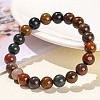 Natural Green Ocean Agate Round Stretch Bracelets for Women PW-WG91270-01-2