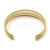 PVD Vacuum Plating 202 Stainless Steel Multi-strand Open Cuff Bangles for Women BJEW-M317-07C-G-3