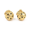 Brass Micro Pave Black Cubic Zirconia Charms CU-CBA56CE-01G-1