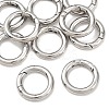Tarnish Resistant Ring 304 Stainless Steel Spring Gate Rings STAS-E073-06-2