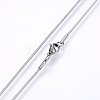 304 Stainless Steel Snake Chain Necklaces NJEW-E122-32B-2
