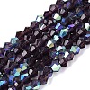 AB Color Plated Transparent Glass Beads Strands GLAA-G127-01R-1