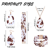 Cow Print Imitation Leather Teardrop Pendant Necklace & Dangle Earrings & Multi-Strand Bracelet JX529J-2