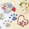 Fingerinspire Heart & Pawprint Glitter Hotfix Rhinestone DIY-FG0002-29-5