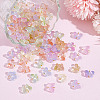 120Pcs Butterfly Gradient Color Baking Paint Transparent Glass Charms PALLOY-HY00098-4