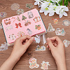 CRASPIRE 4 bags 4 styles Christmas Theme PET Picture Stickers Set DIY-CP0008-80-3