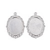 Tibetan Style Oval Alloy Pendant Cabochon Settings TIBEP-Q054-44P-RS-1