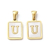 Ion Plating(IP) 304 Stainless Steel Pave Shell Pendants STAS-G327-01G-U-1