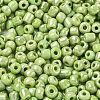 6/0 Opaque Colors Lustered Round Glass Seed Beads X-SEED-A012-4mm-124-2