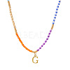 Rainbow Gradient Glass Seed Beaded Necklaces AF2375-7-1