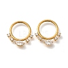 304 Stainless Steel Clear Cubic Zirconia Horse Eye Hoop Nose Rings AJEW-D306-11G-1