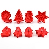 Christmas Themed Plastic Plastic Cookie Cutters BAKE-PW0007-023-1